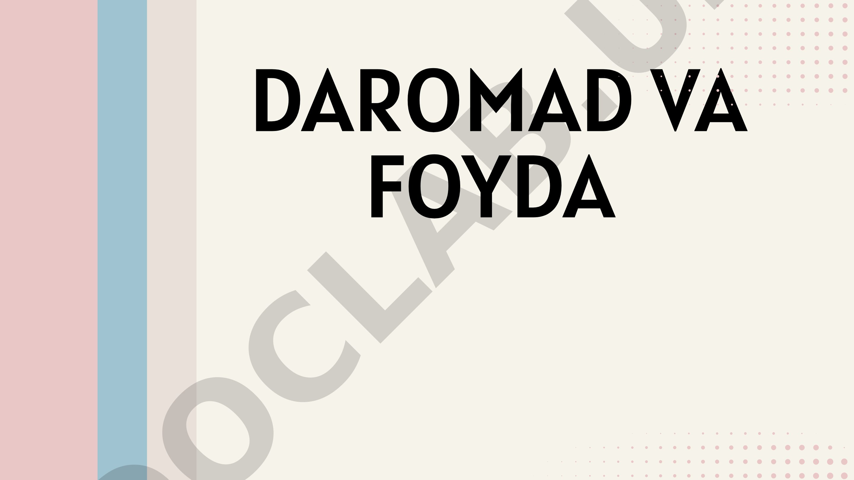 Daromad va foyda taqdimoti
