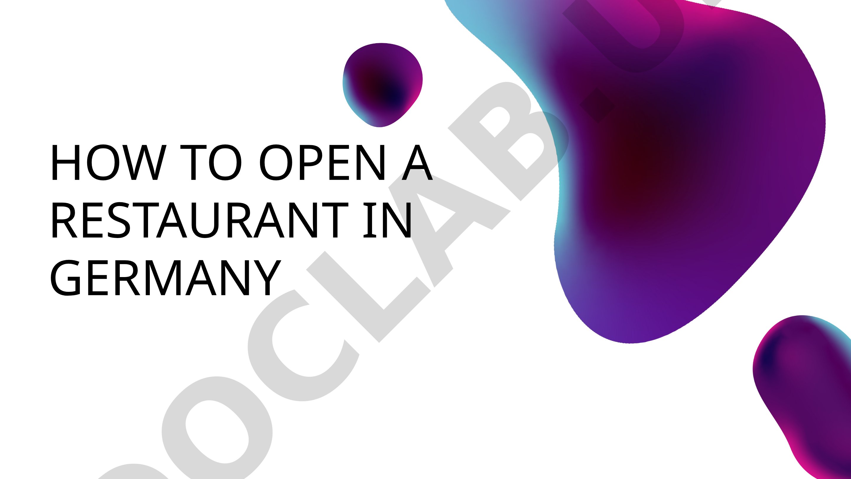 Germaniyada restoran ochish bo'yicha taqdimot