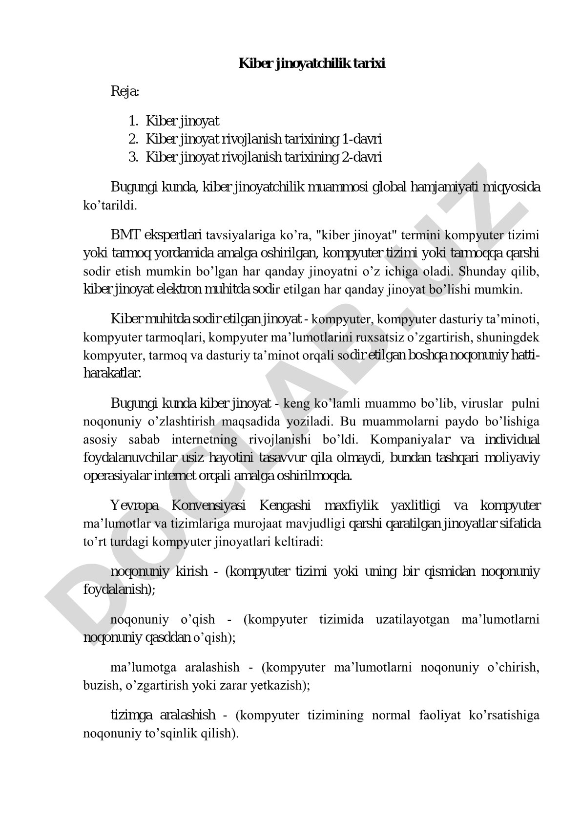 Kiber jinoyatchilik tarixi maqolasi