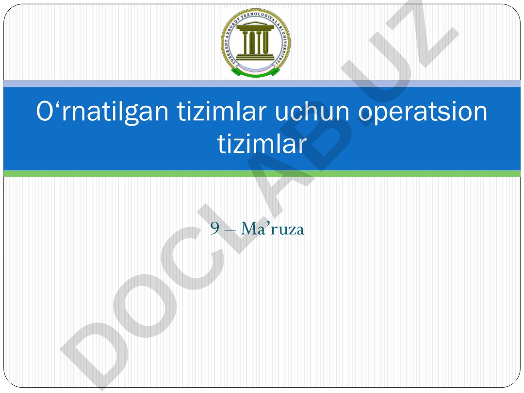 O'rnatilgan tizimlar uchun operatsion tizimlar