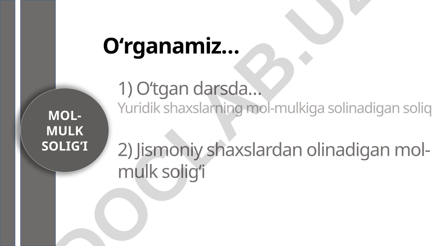 Jismoniy shaxslardan olinadigan mol-mulk solig'i