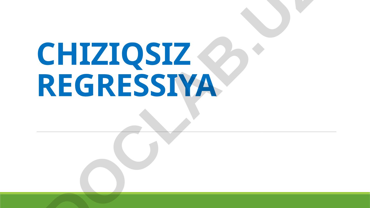 Chiziqsiz regressiya modellari va turlari