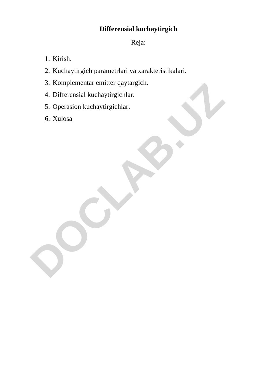 Differensial kuchaytirgich