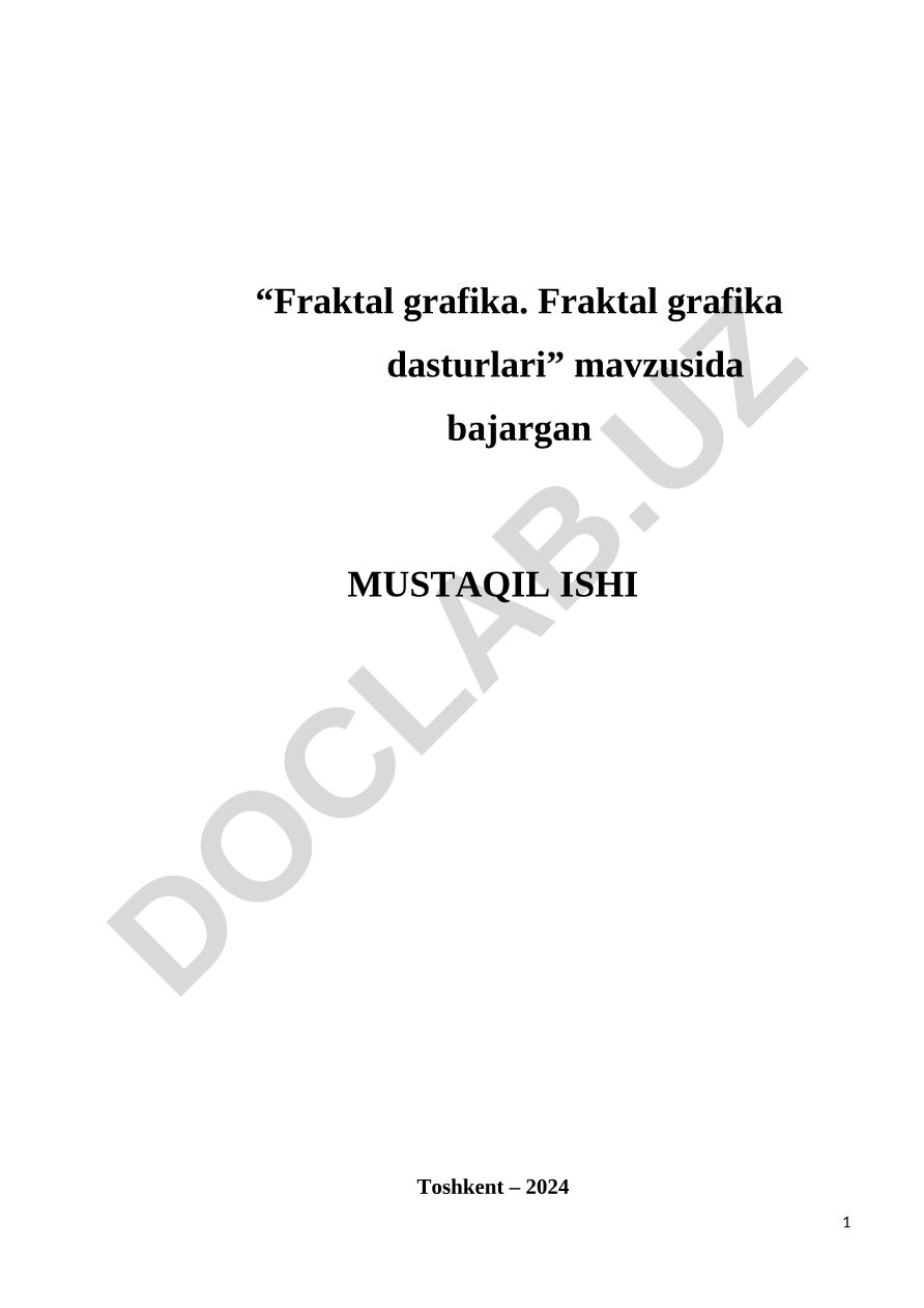 Fraktal grafika. Fraktal grafika dasturlari