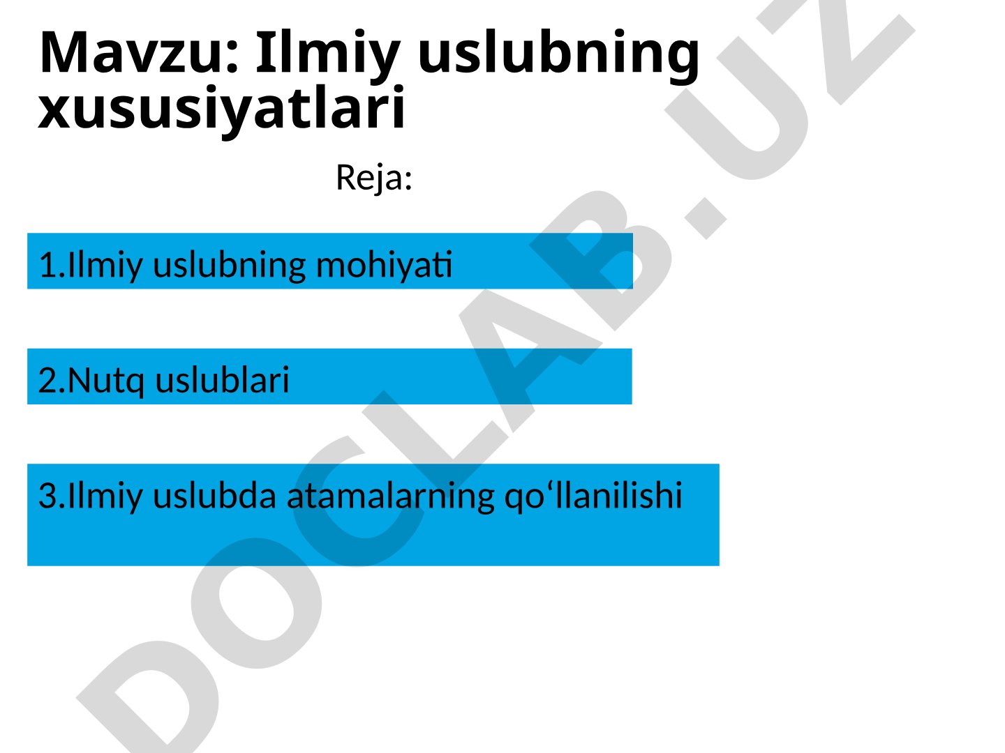 Ilmiy uslubning xususiyatlari