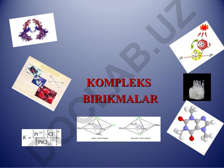Kompleks birikmalar: tuzilishi, hossalarini o'rganish va kompleksonometriya