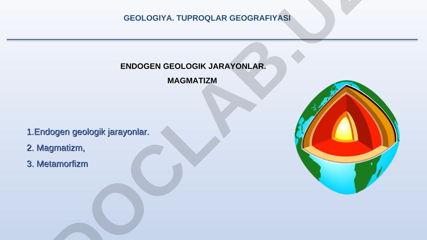 Endogen geologik jarayonlar va magmatizm