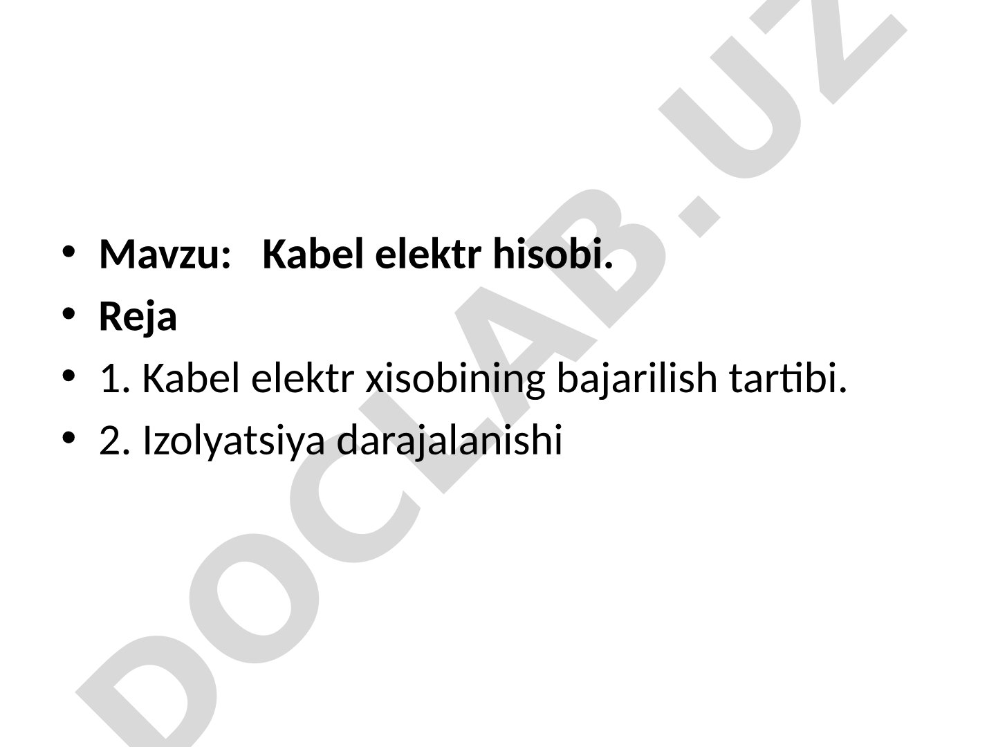 Kabel elektr hisobi