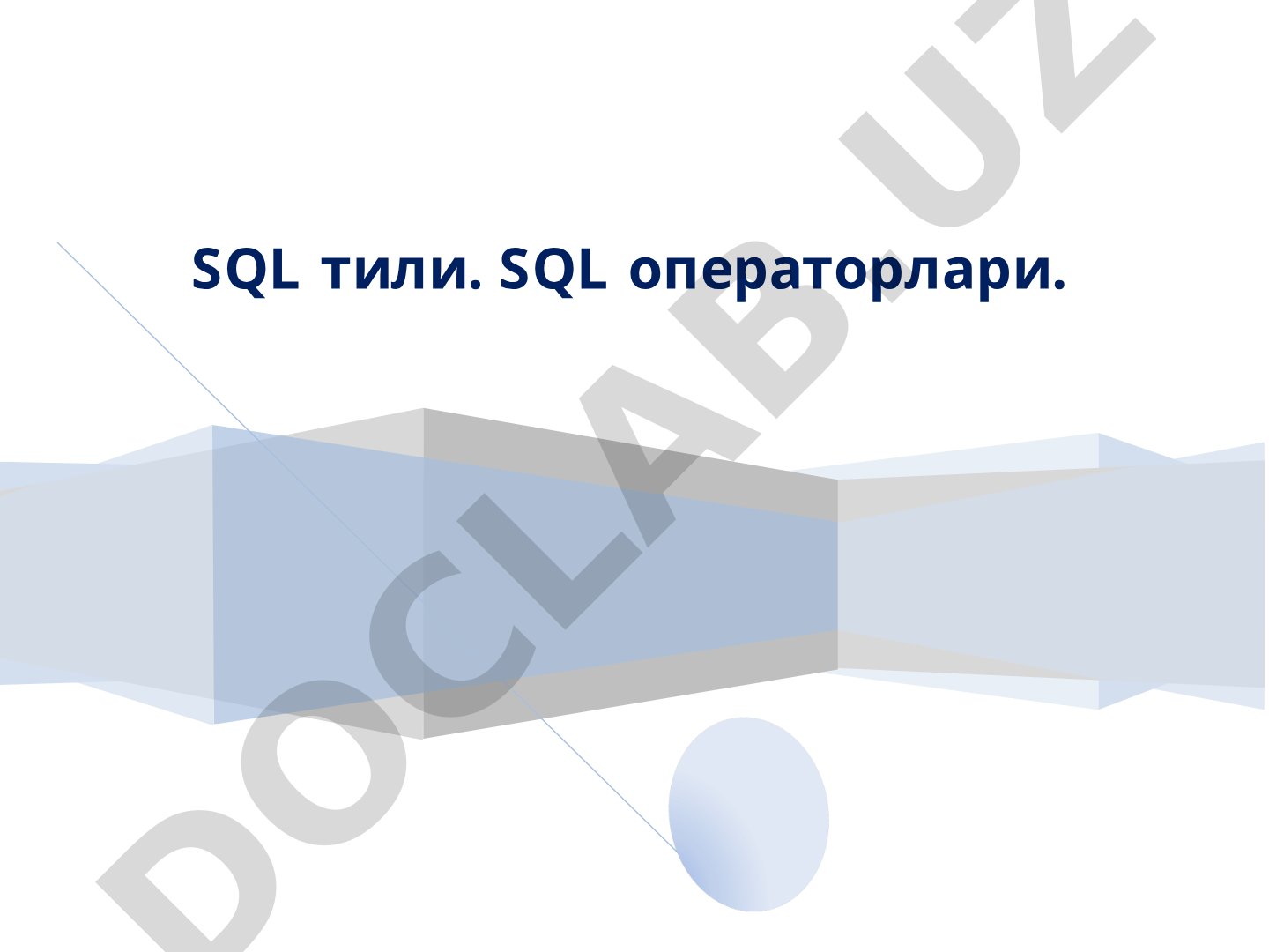 SQL tilining taqdimoti
