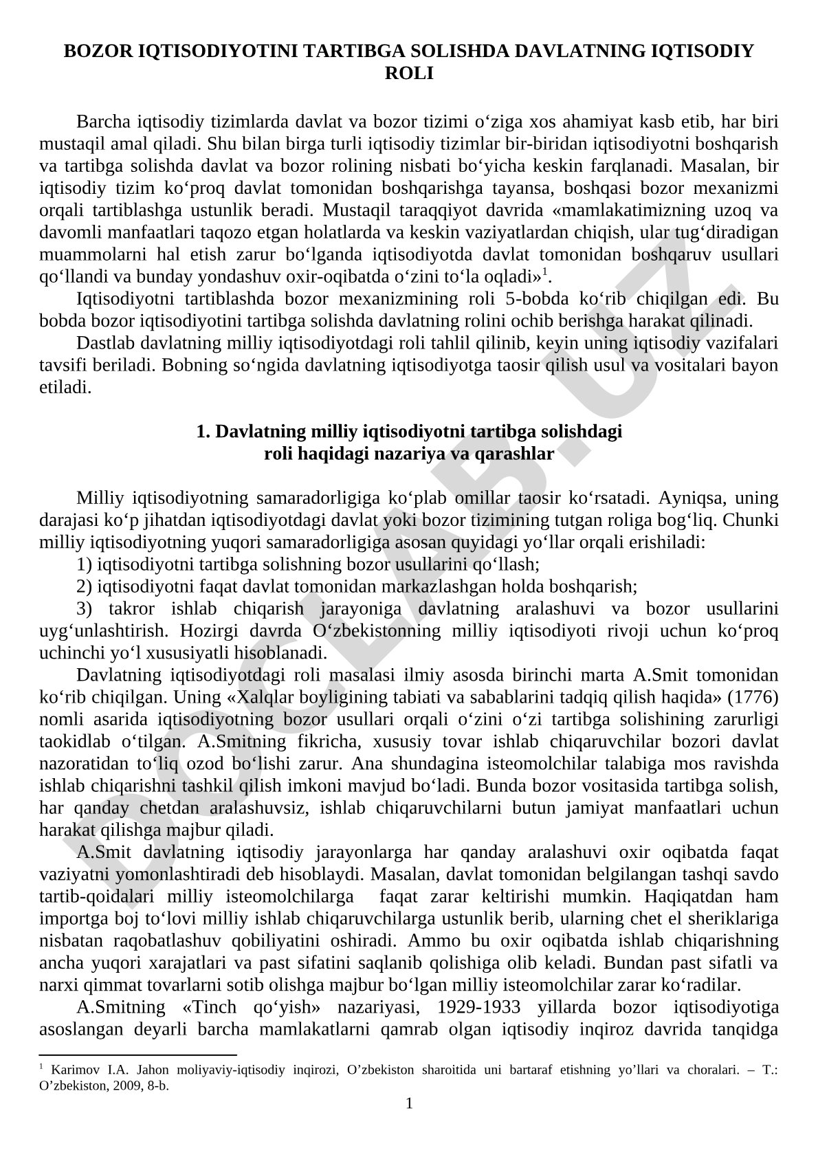 Davlat iqtisodiy roli maqolasi