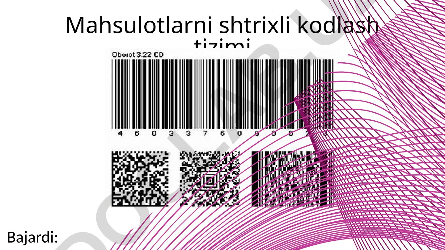 Mahsulotlarni shtrixli kodlash tizimi