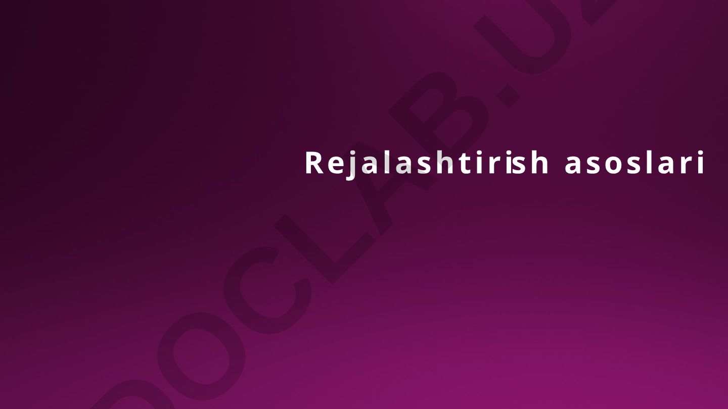 Rejalashtirish asoslari