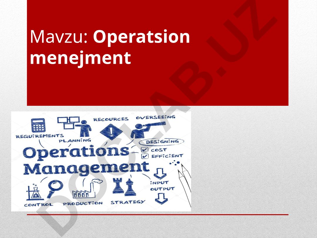 Operatsion menejment