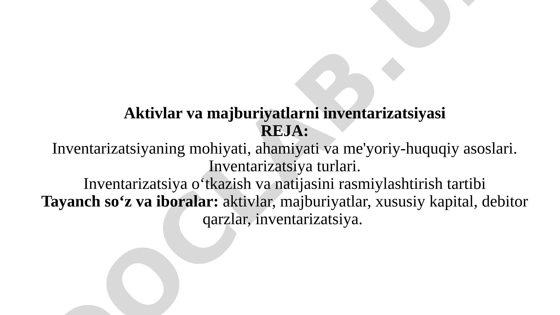 Inventarizatsiya taqdimoti