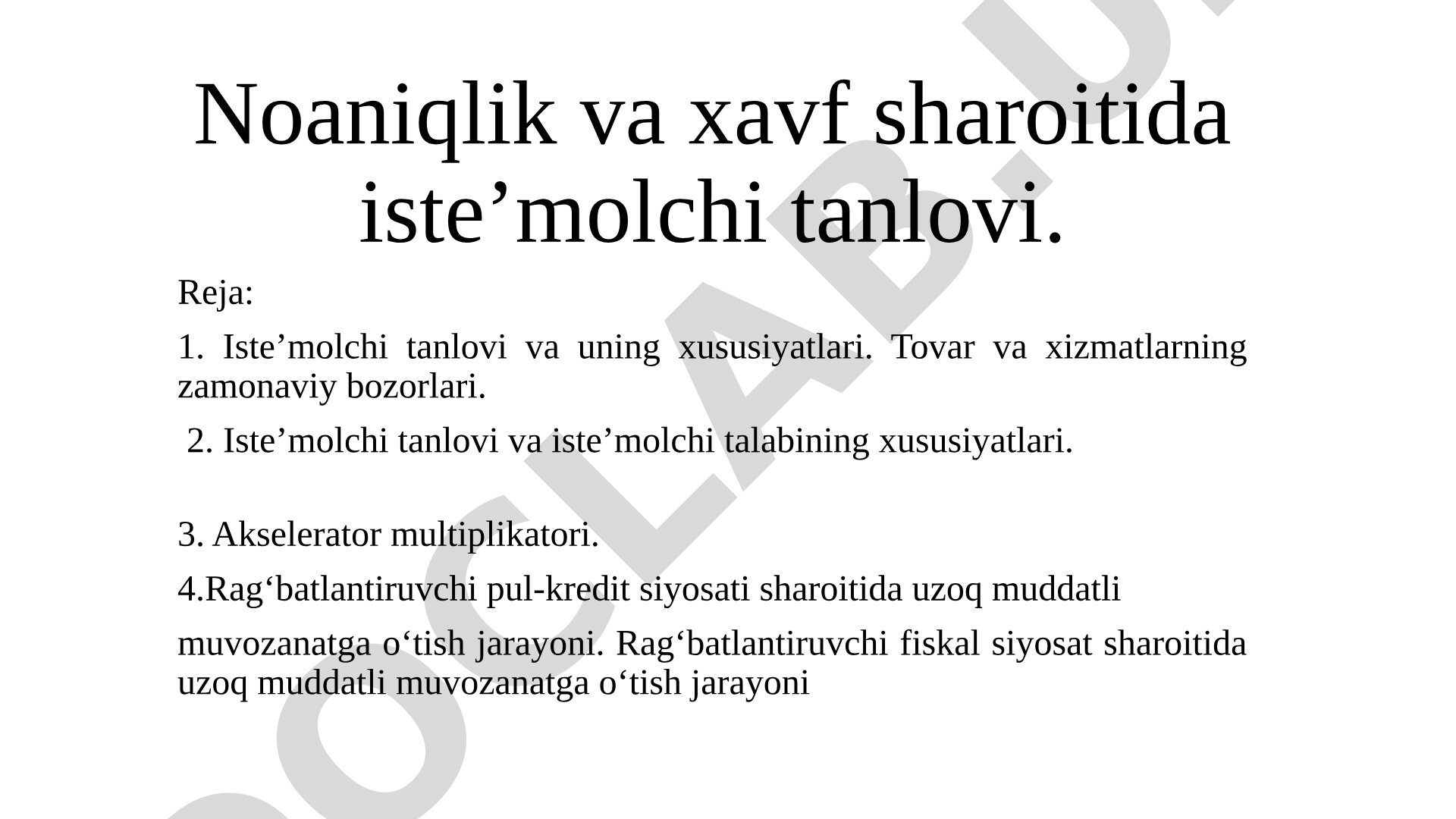 Iste'molchi tanlovi taqdimoti