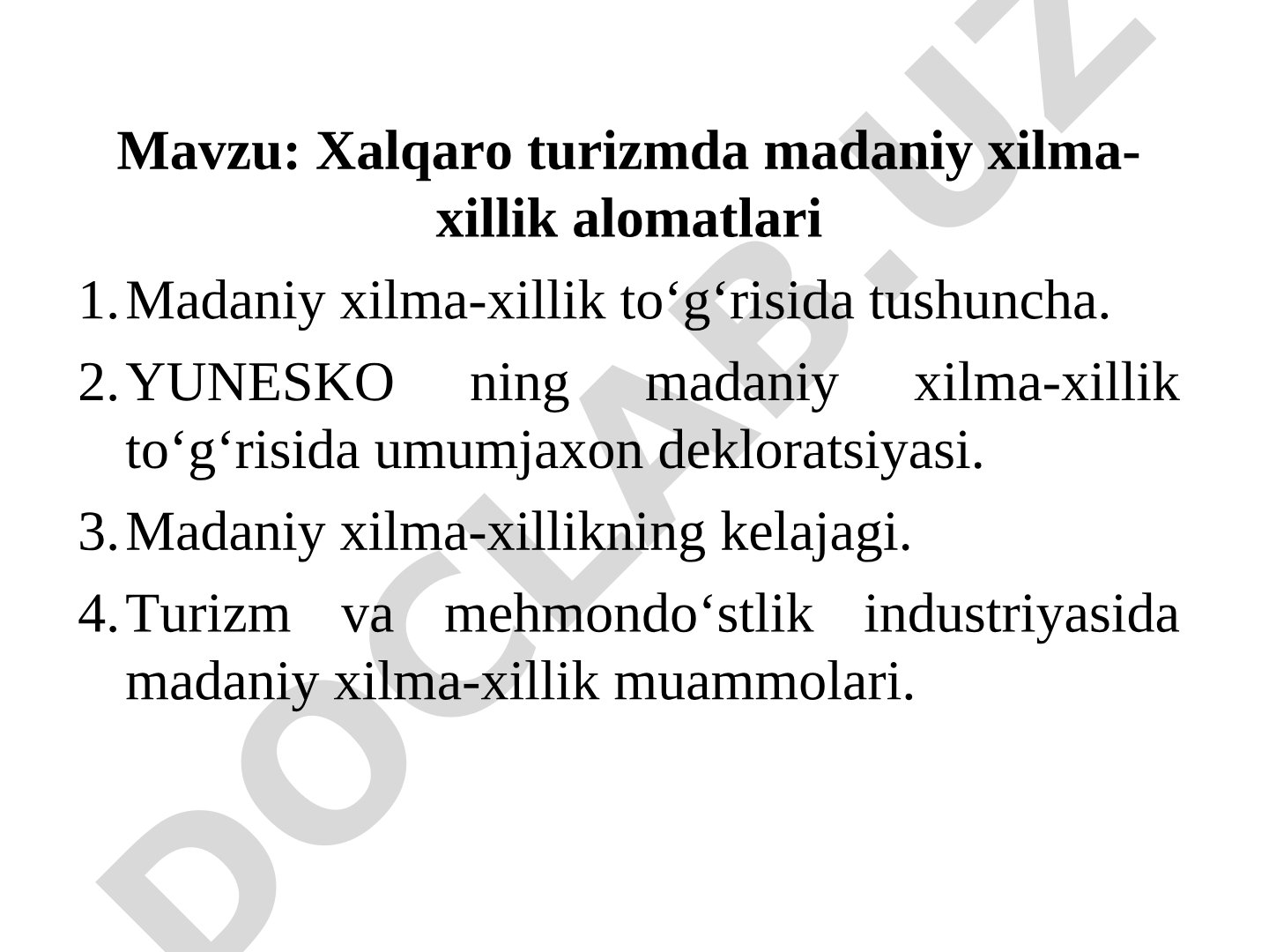 Madaniy xilma-xillik taqdimoti
