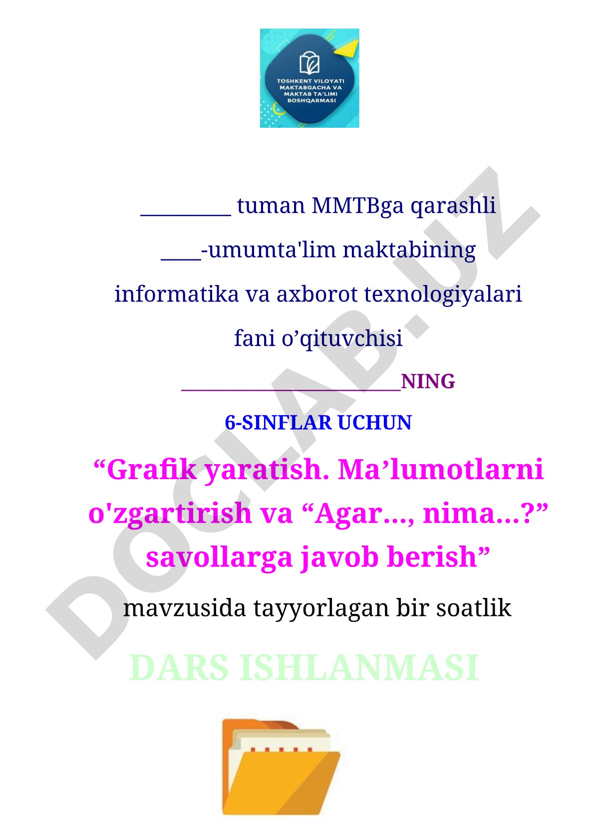 6-sinf informatika dars ishlanmasi