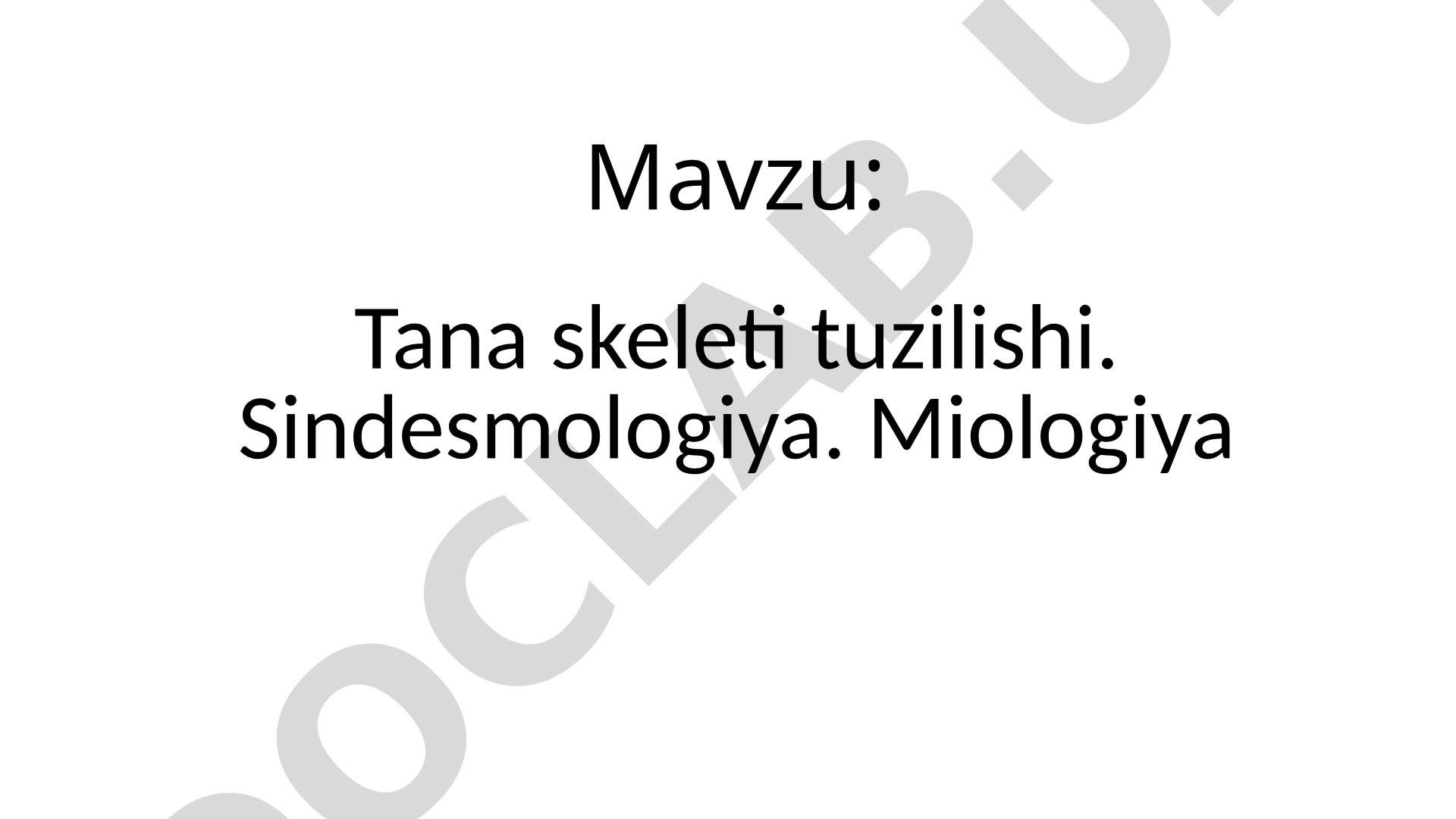 Tana skeleti tuzilishi taqdimoti
