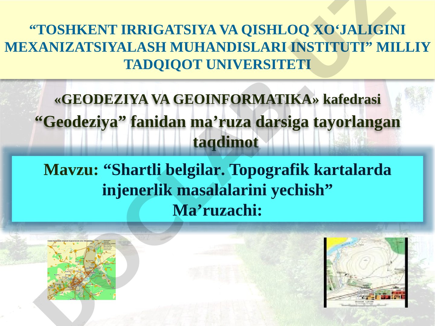 Geodeziya fanidan taqdimot materiali