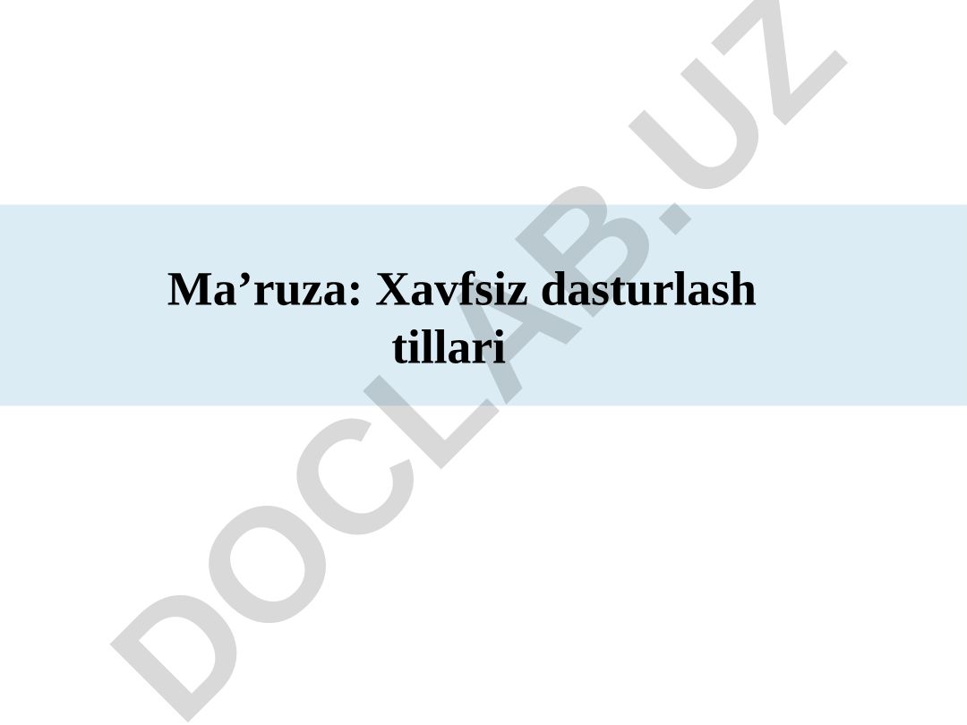 Xavfsiz dasturlash tillari