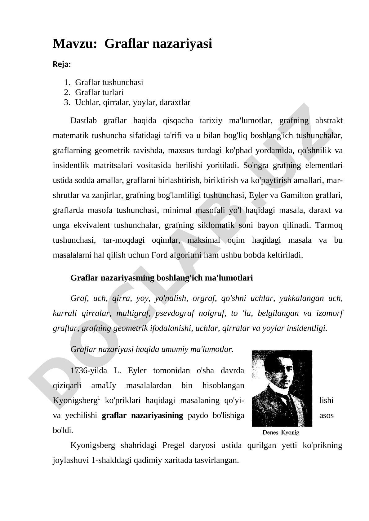 Graflar nazariyasi kurs ishi