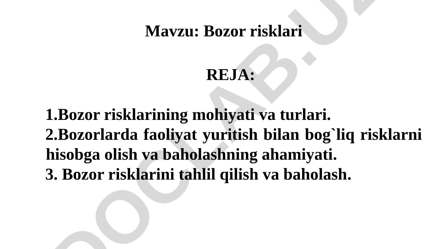 Bozor risklari