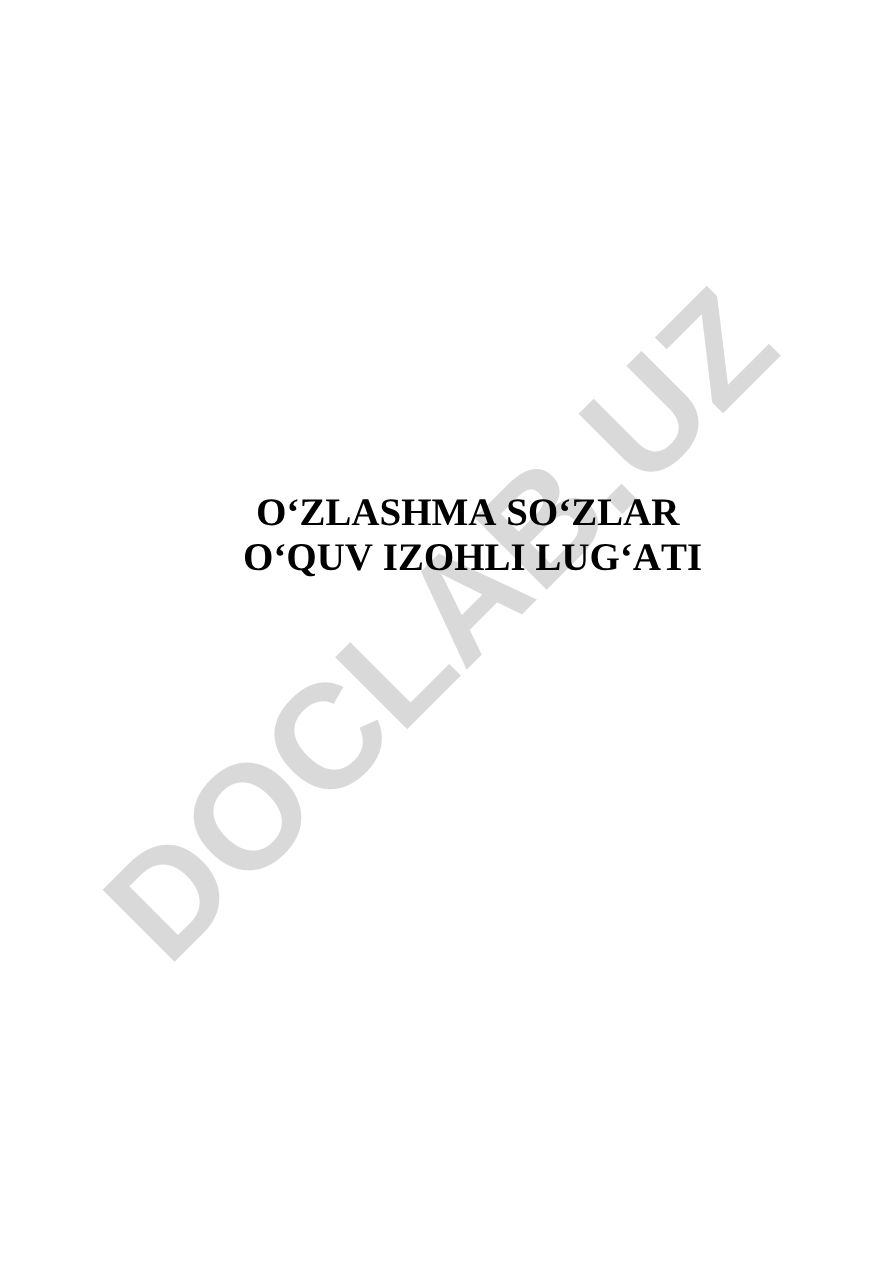 O‘zlashma so‘zlar o‘quv izohli lug‘ati shartli qisqartmalar ro‘yxati