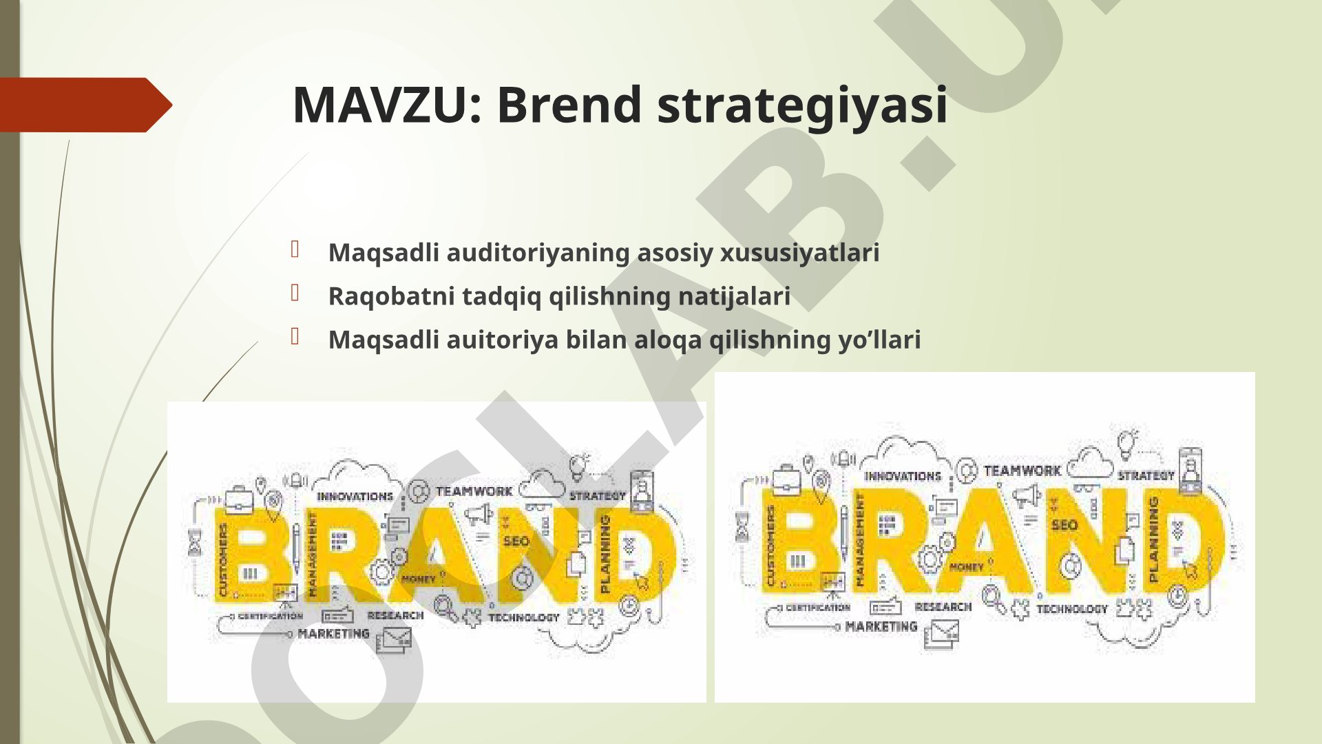 Brend strategiyasi taqdimoti
