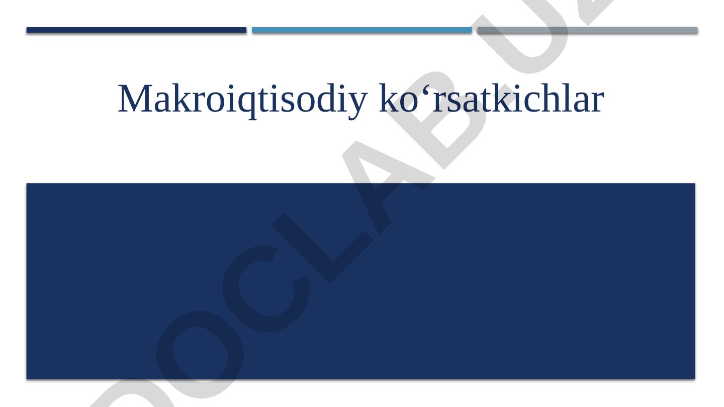 Makroiqtisodiy ko‘rsatkichlar va Milliy hisoblar tizimi