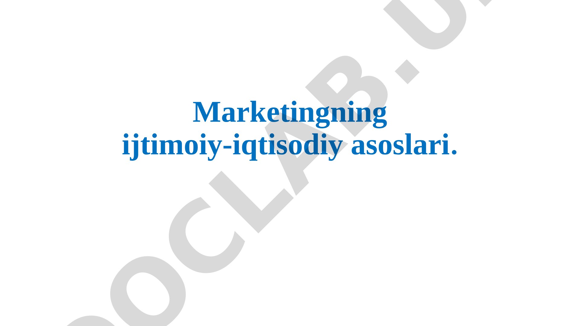 Marketing asoslari taqdimoti