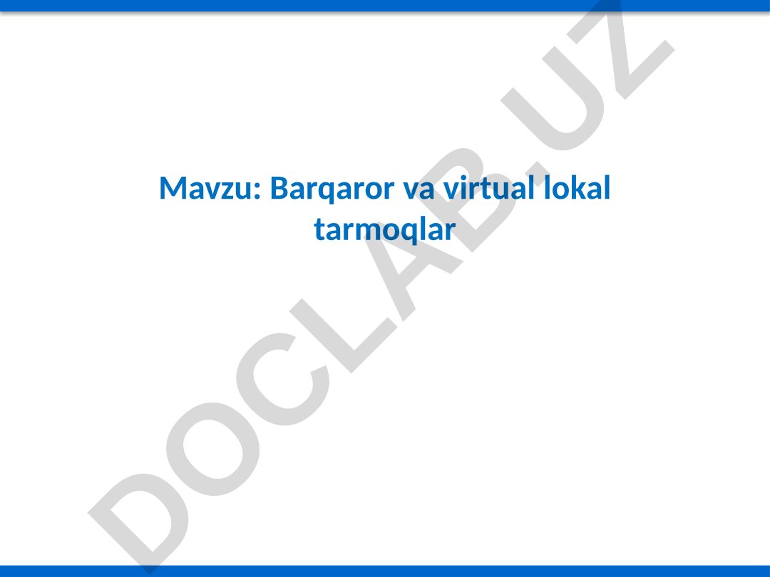 Barqaror va virtual lokal tarmoqlar