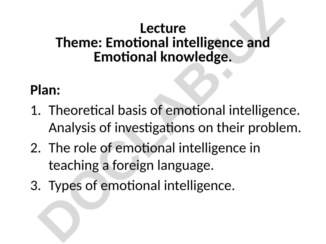 Emotional intelligence and Emotional knowledge