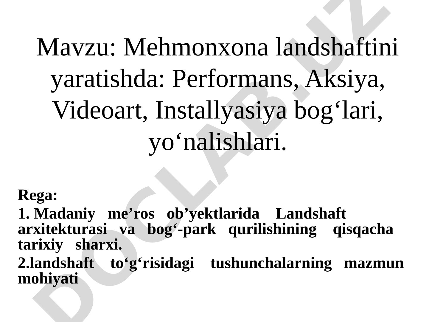 Landshaft dizayni taqdimoti
