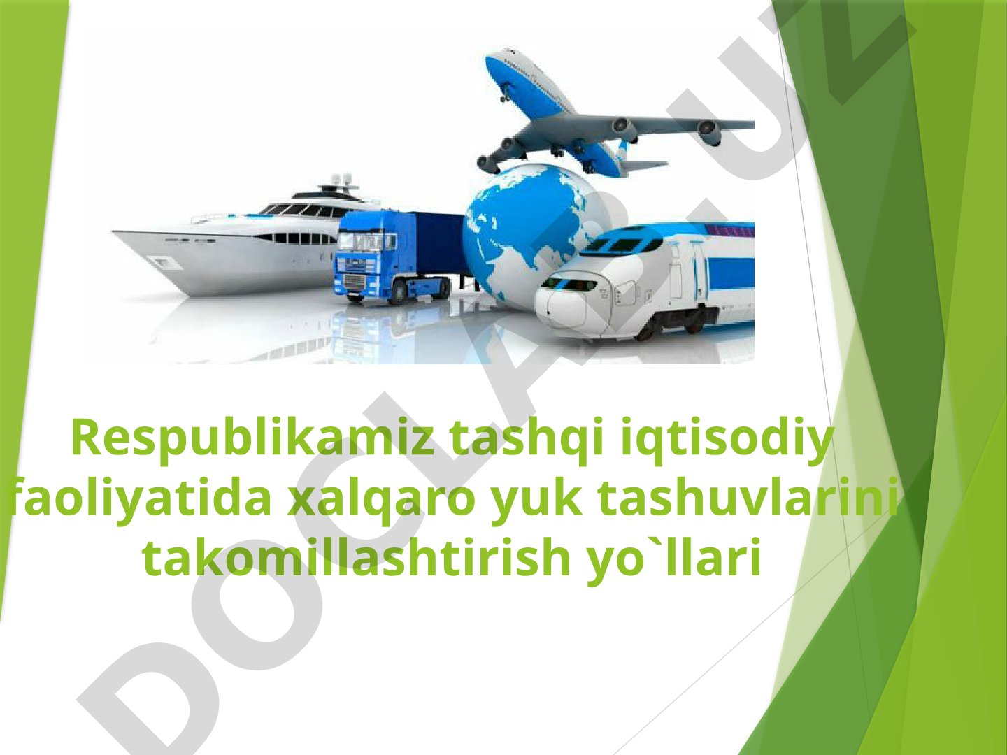 Xalqaro yuk tashish taqdimoti