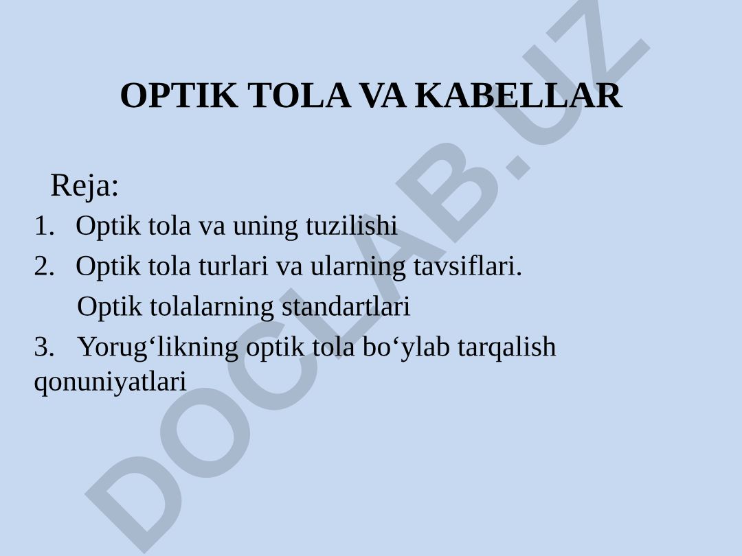 Optik tola va kabellar