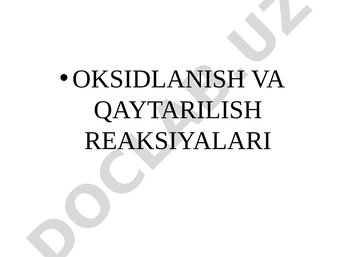 Oksidlanish va qaytarilish taqdimoti