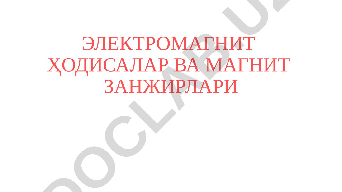 Elektromagnit hodisalar va magnit zanjirlari