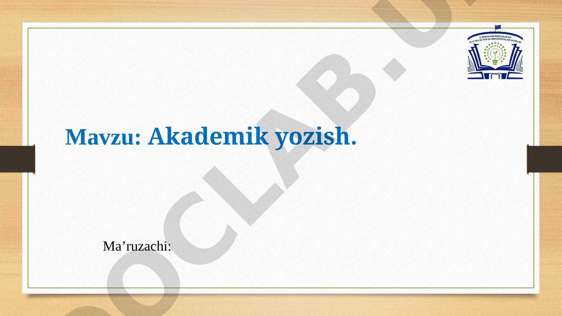Akademik yozish