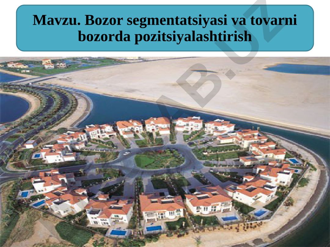 Bozor segmentatsiyasi va tovarni bozorda pozitsiyalashtirish