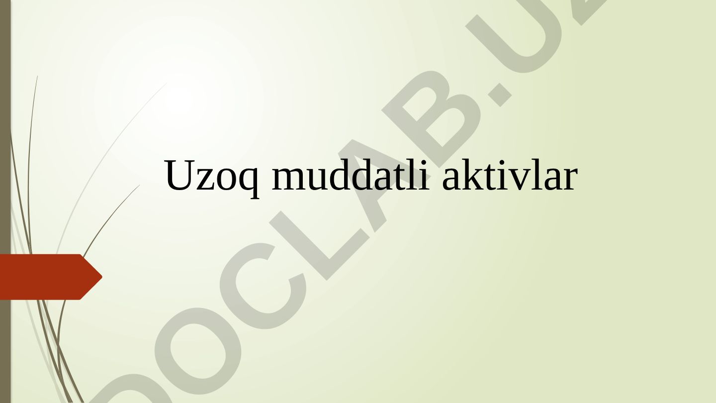 Uzoq muddatli aktivlar va ularning hisob-kitobi