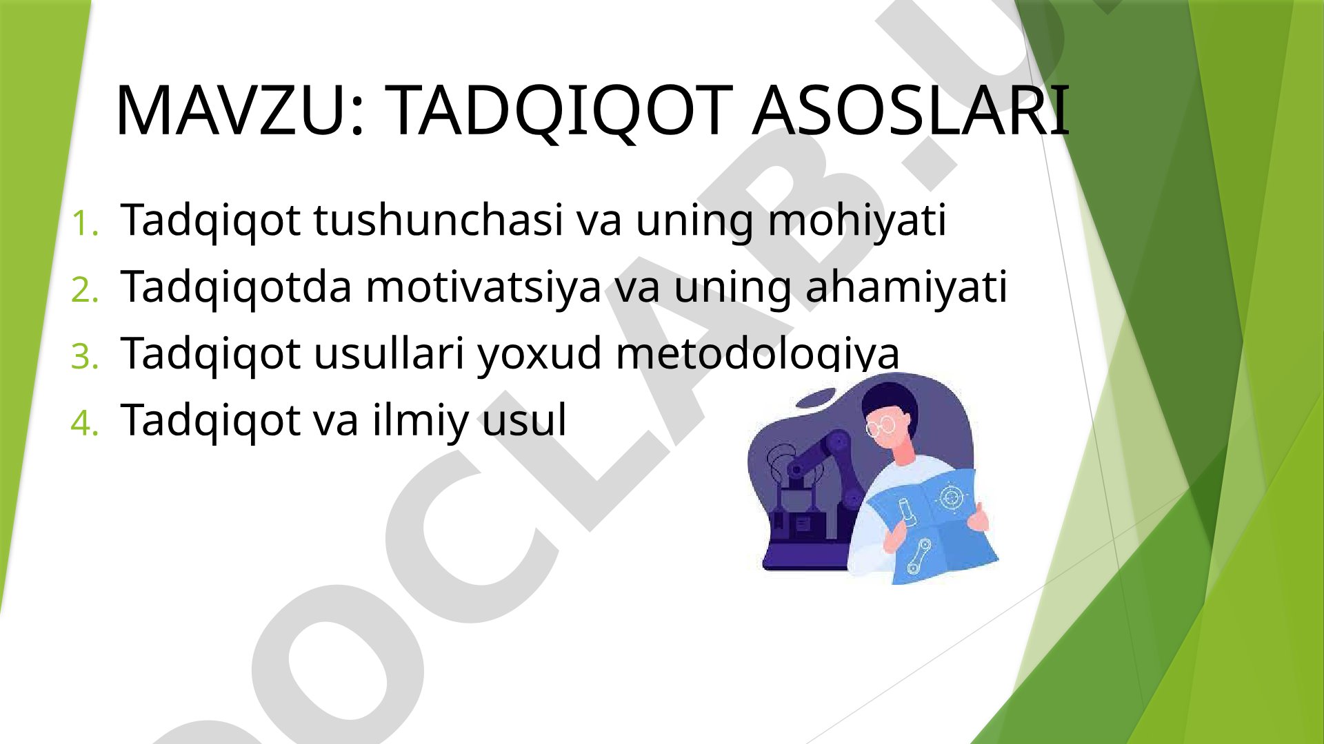 Tadqiqot asoslari taqdimoti