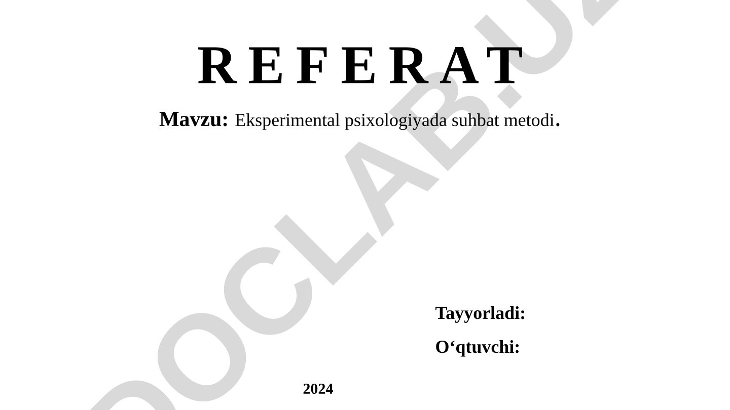 Eksperimental psixologiyada suhbat metodi