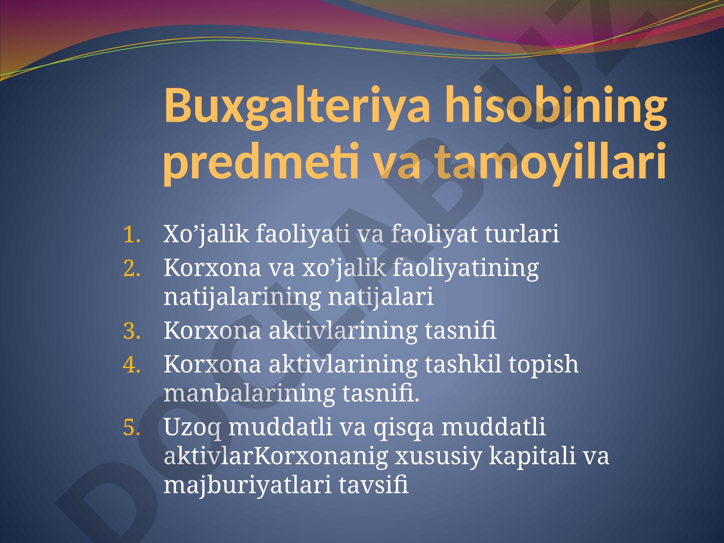 Buxgalteriya hisobi taqdimoti