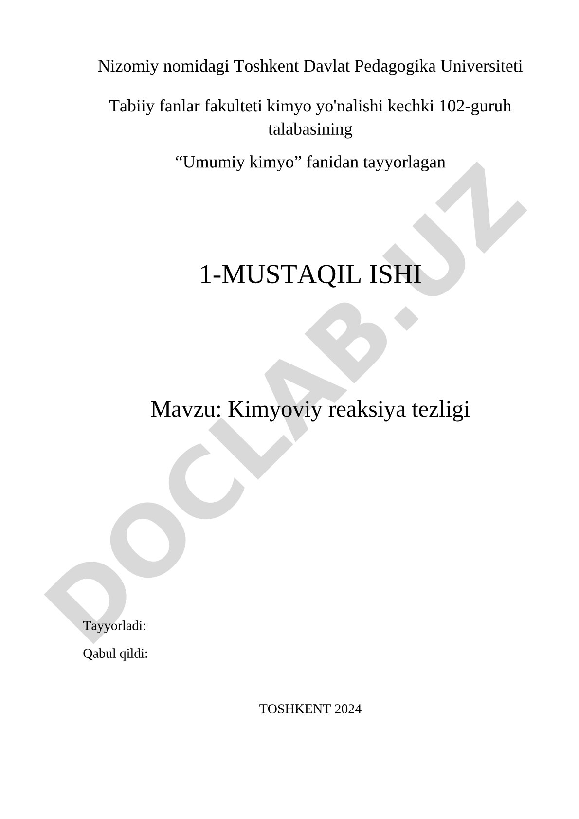 Kimyoviy reaksiya tezligi