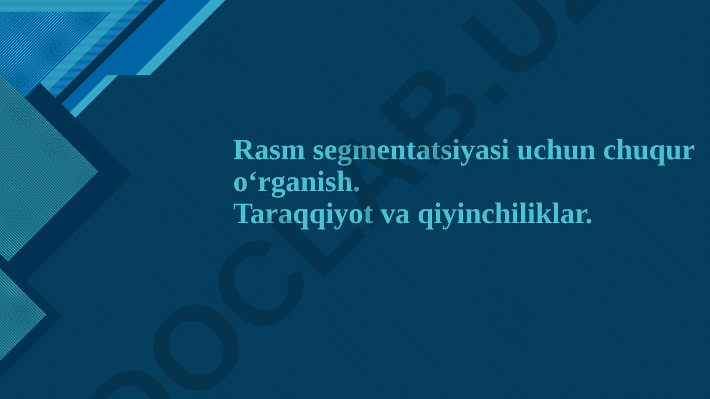 Rasm segmentatsiyasi uchun chuqur o‘rganish