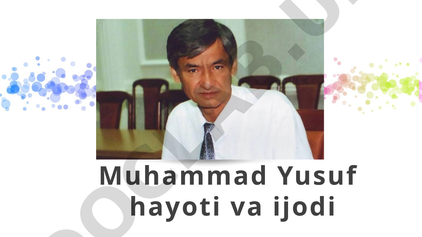 Muhammad Yusuf hayoti va ijodi