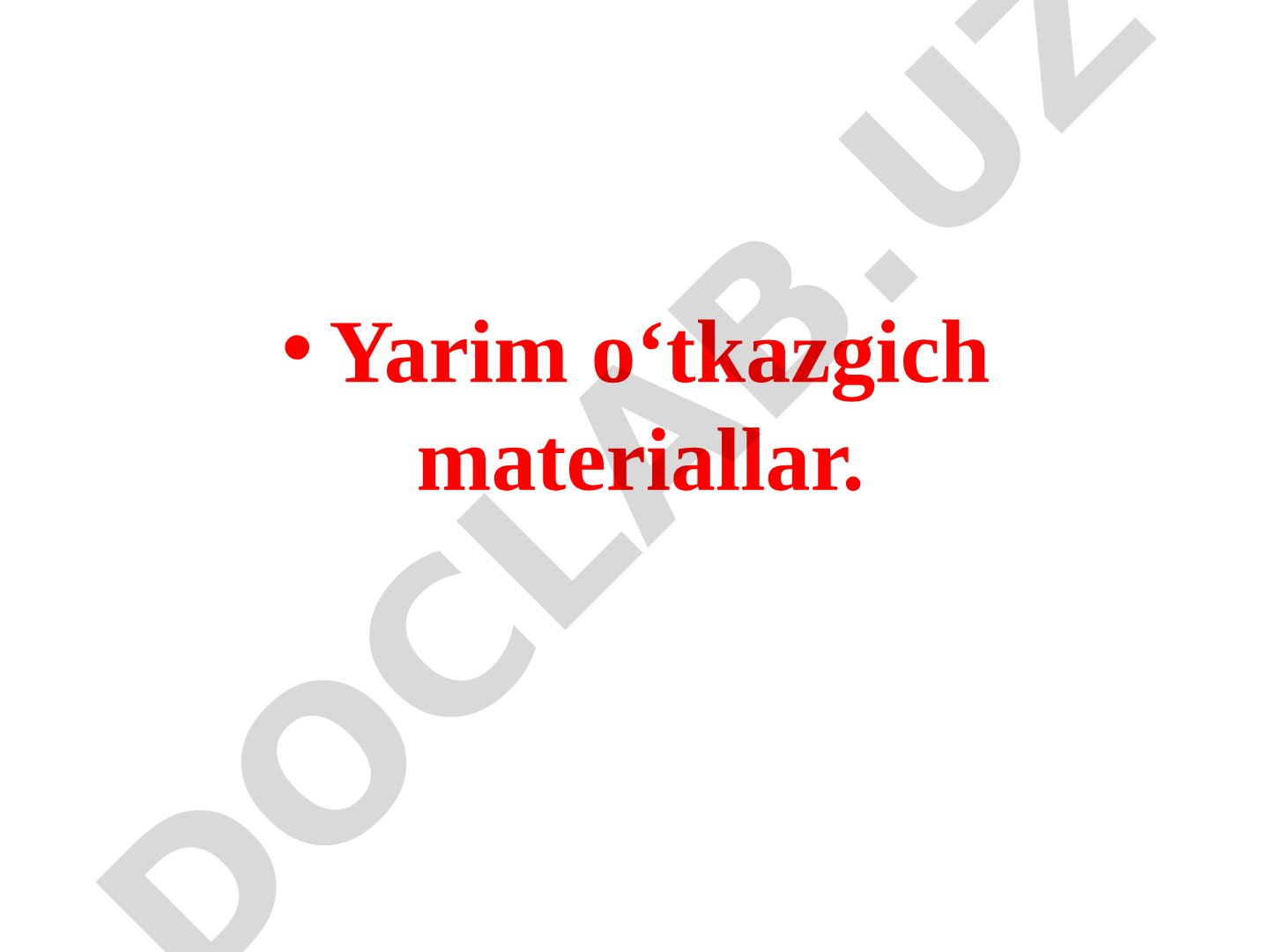 Yarim o‘tkazgich materiallar