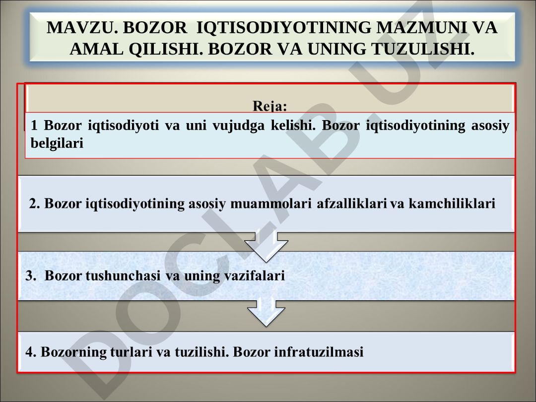 Bozor iqtisodiyoti va uni vujudga kelishi
