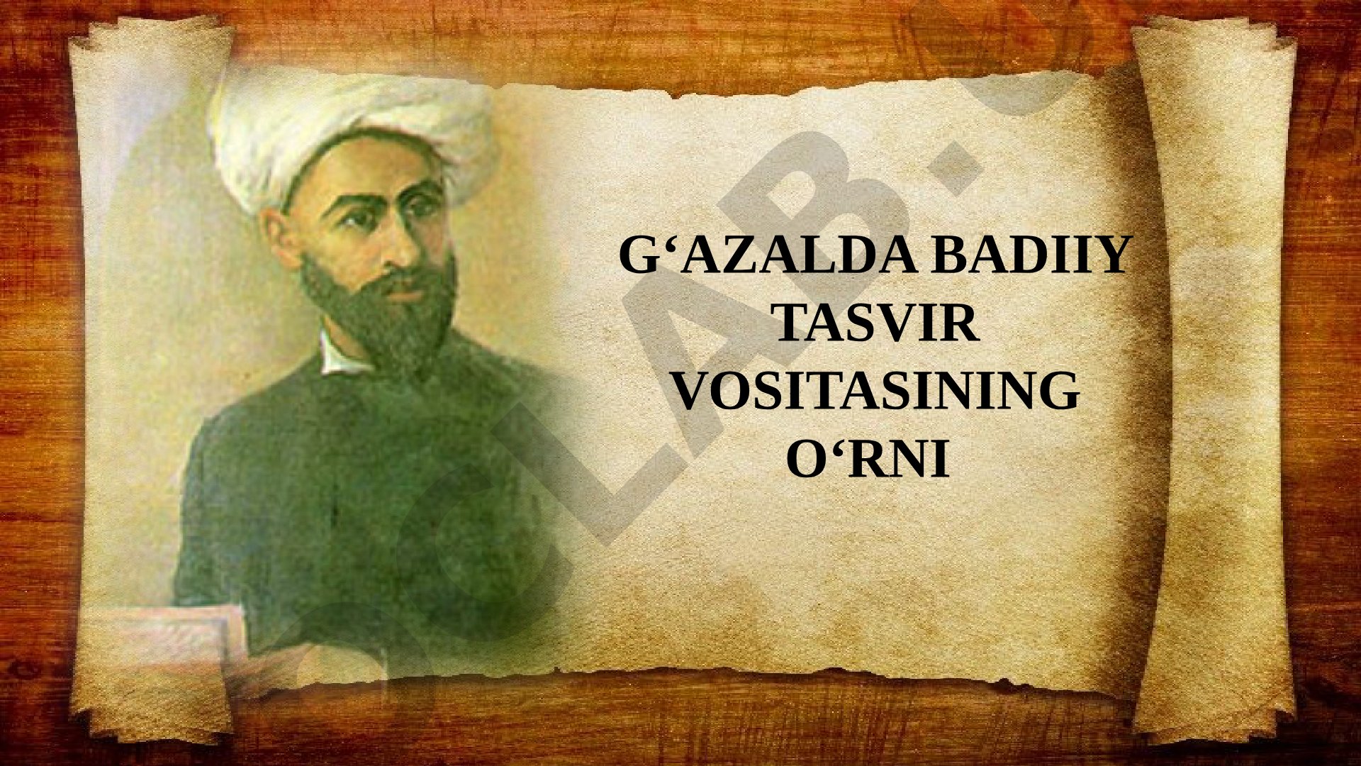 G'azalda badiiy tasvir vositasining o'rni