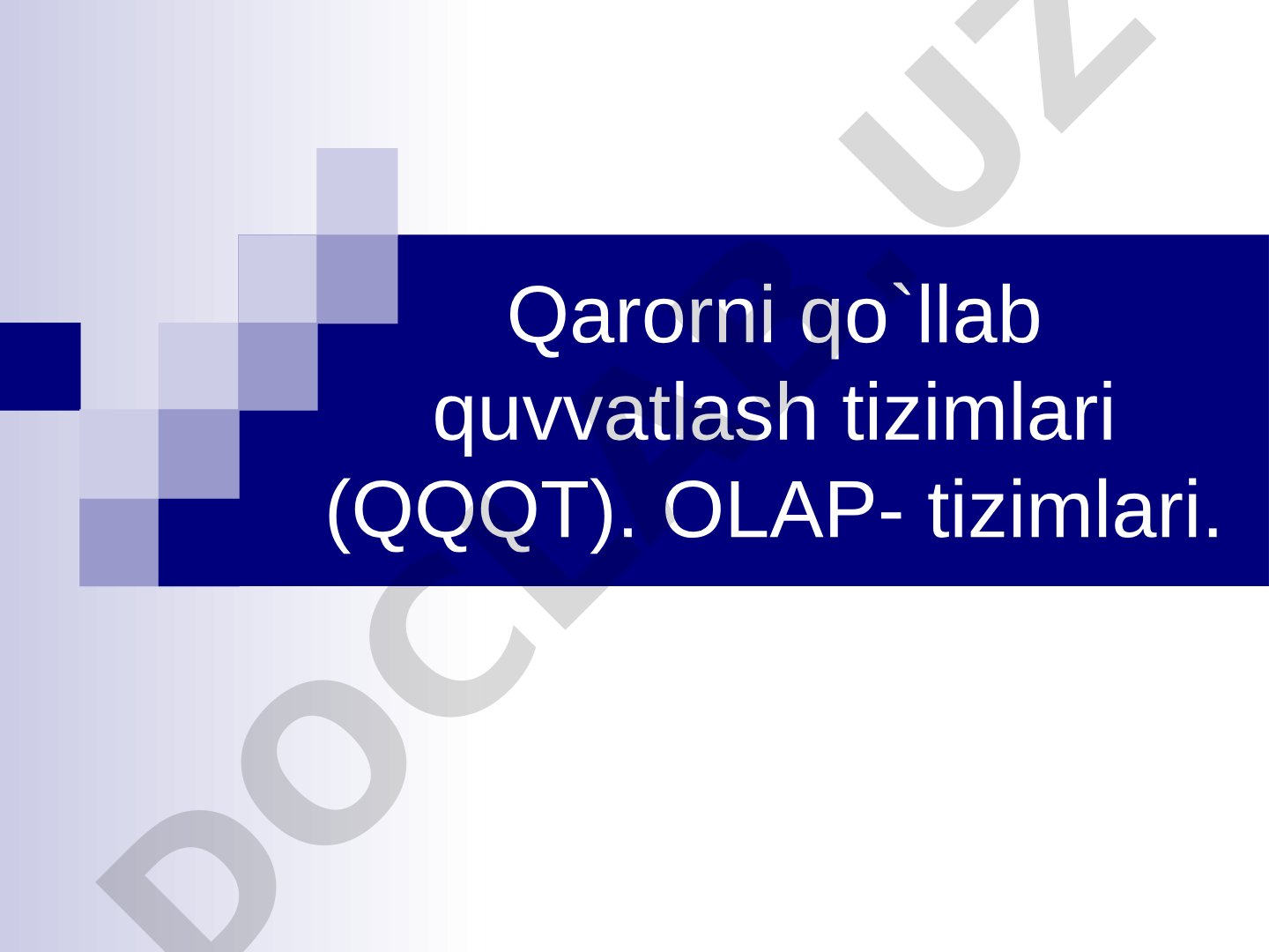 Qarorni qo'llab quvvatlash tizimlari taqdimoti